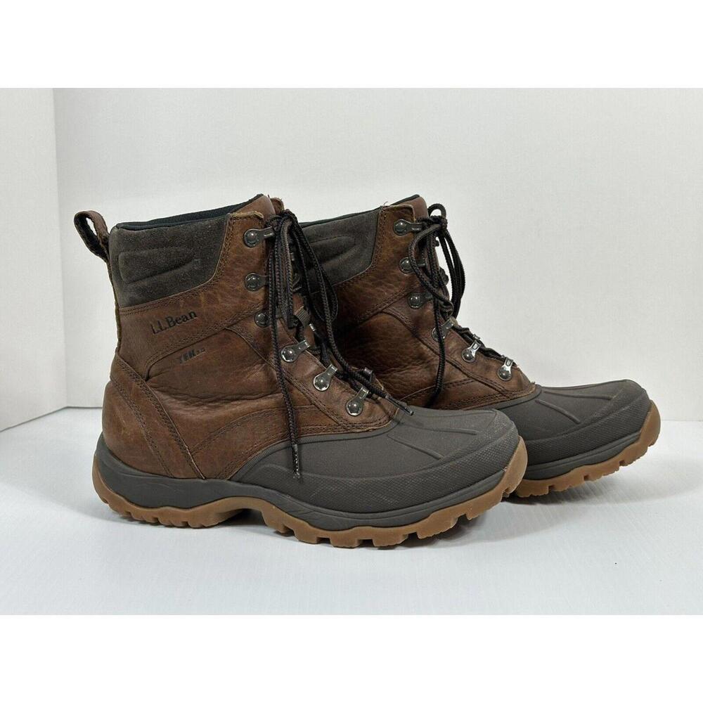 LL Bean Mens 8.5 Storm Chaser 5 Lace Primaloft TEK2.5 Winter Snow Boots Oakwood